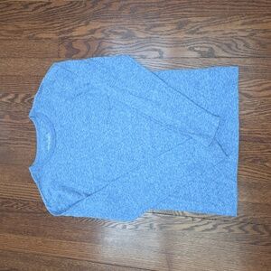 J. Crew Kids Long-Sleeve Pocket Tee in Broken-in-Jersey XL Heather Blue